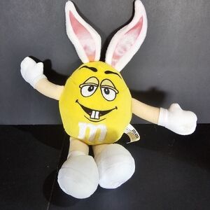 2007 Yellow M&M Easter Bunny Plush 11" including 4" Ears EUC